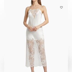 LoveShackFancy Amarissa White Lace Slip Dress